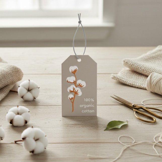 Märkre för anpassningsbar Organic Cotton Business- Presentetikett (Skapare uppladdad)