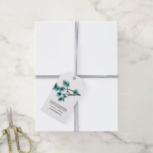 Märkre för Aqua Simple Cherry Blommars Gift Presentetikett