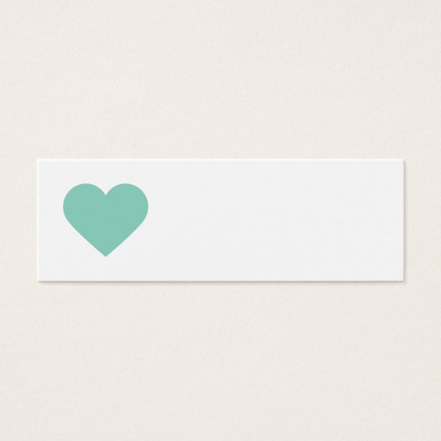 Märkre för Aqua Sweet Heart & Chevron Gift Litet Visitkort (Framsidan)