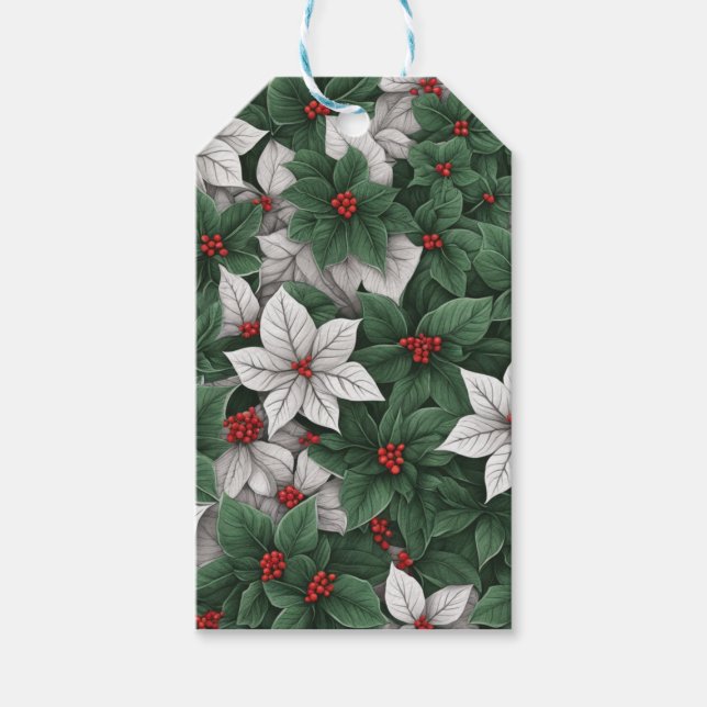 Märkre för ärekränkning av botaniska Elegance-julg Presentetikett (Framsidan)