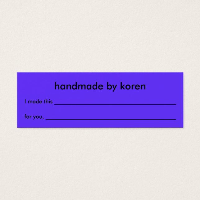 märkre för artikelpresenter för snöre litet visitkort (Framsidan)