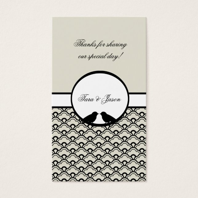 Märkre för att främja lansering av Lovebird-bröllo Visitkort (Framsidan)