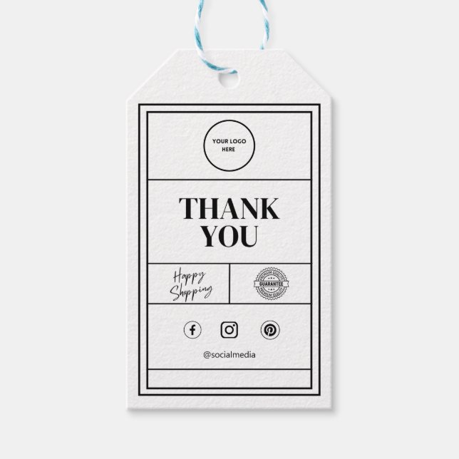 Märkre för att ge Anpassade Logotyp Tack Presentetikett (Framsidan)