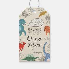 Märkre för att gynna Dinosaur-Födelsedagsfesten fö Presentetikett