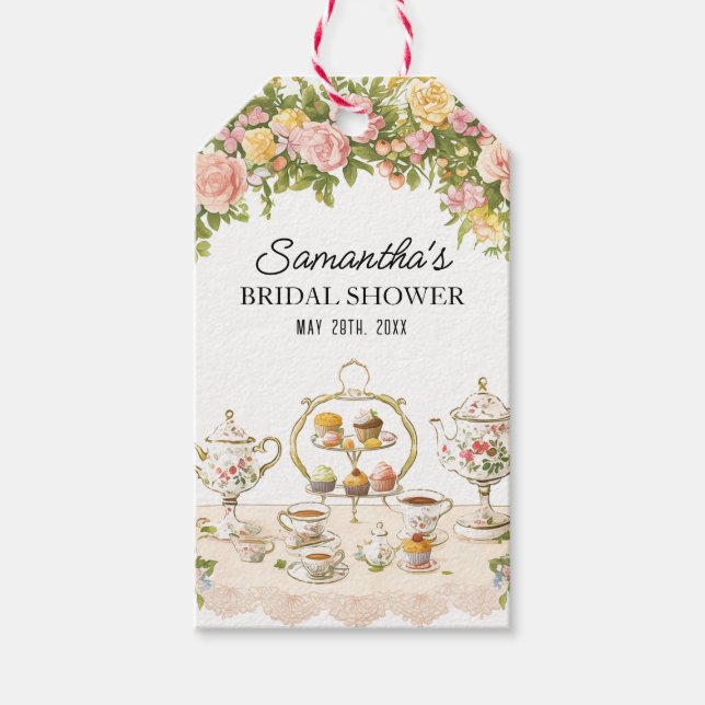 Märkre för att gynna Möhippan för Blommigt av tea- Presentetikett (Framsidan)