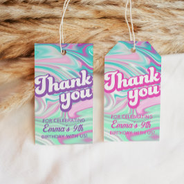 Märkre för att gynna Tacken för Retro Groovy Birth Presentetikett