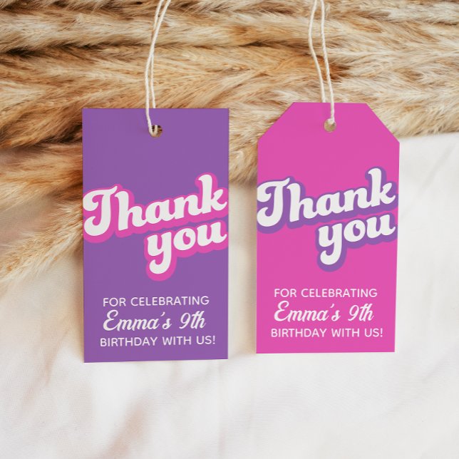 Märkre för att gynna Tacken för Retro Groovy Birth Presentetikett (Skapare uppladdad)