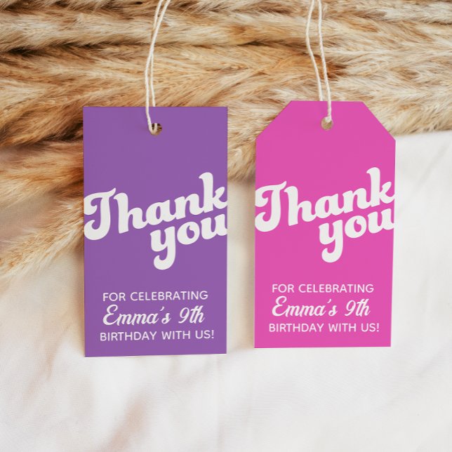 Märkre för att gynna Tacken för Retro Groovy Birth Presentetikett (Skapare uppladdad)