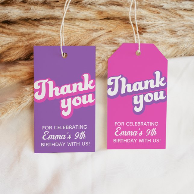 Märkre för att gynna Tacken för Retro Groovy Birth Presentetikett (Skapare uppladdad)