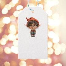 Märkre för att lyssna på julgranen Elf White Gift