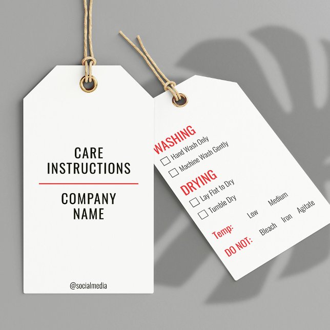 Märkre för att Tvätta vårdinstruktioner för kläder Presentetikett (Skapare uppladdad)