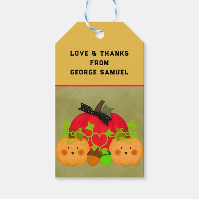 Märkre för Autumn Halloween Möhippa Gift- Presentetikett (Framsidan)