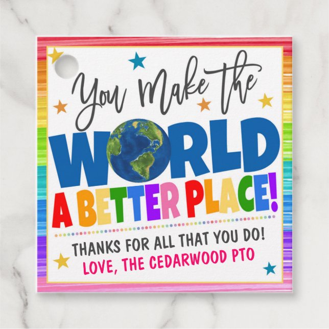 Märkre för avskrivning av Tack Gåvor Etiketter (Framsida)