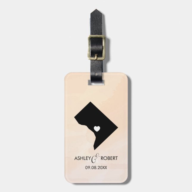 Märkre för bagage för bröllop för Washington Bagagebricka (Vertikal Framsida)
