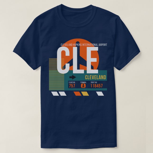 Märkre för bagage för CLE-flygplatskod T Shirt (Design framsida)