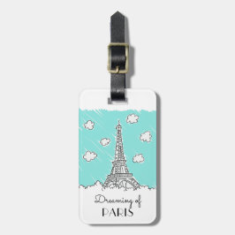 Märkre för bagage för Eiffel torn beställnings- Bagagebricka