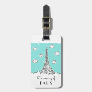 Märkre för bagage för Eiffel torn beställnings- Bagagebricka