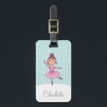 Märkre för bagage för flickadansarebalett bagagebricka<br><div class="desc">En gullig bagagemärkre gör det lättare att spot ditt hänger lös! Detta är special designat för eleganta flickor,  dansare och romantikerflickor.</div>