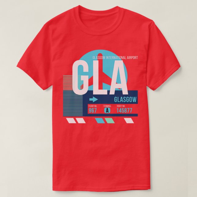 Märkre för bagage för GLA-flygplatskod T Shirt (Design framsida)