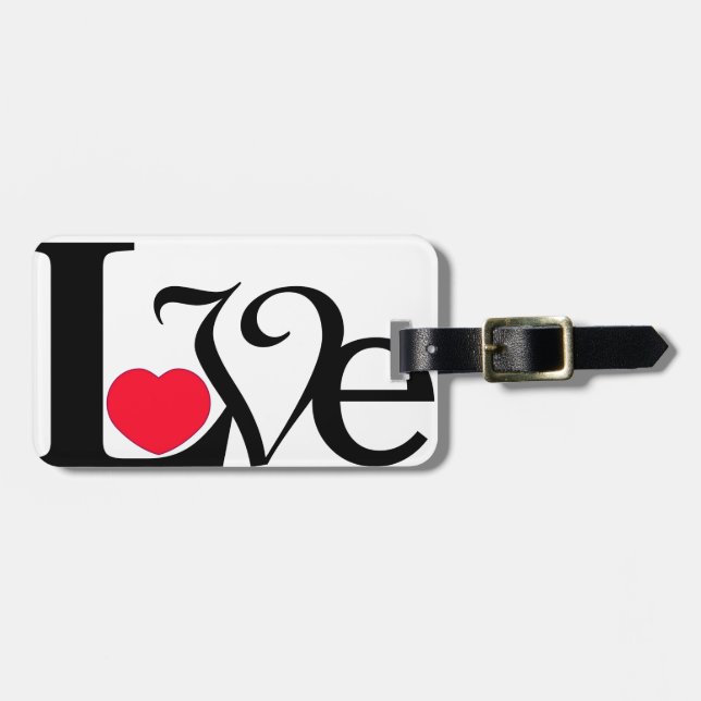 Märkre för bagage för kärlekhjärtanågot att säga bagagebricka (Horisontell Framsida)
