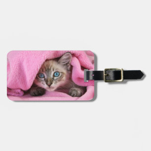 Märkre för bagage för katt för rosa Blankie baby Bagagebricka
