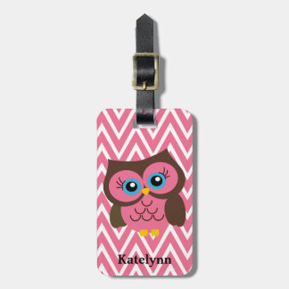 Märkre för bagage för Monogram för rosa Bagagebricka