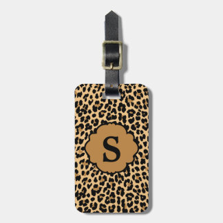 Märkre för bagage för MonogramLeopardtryck Bagagebricka