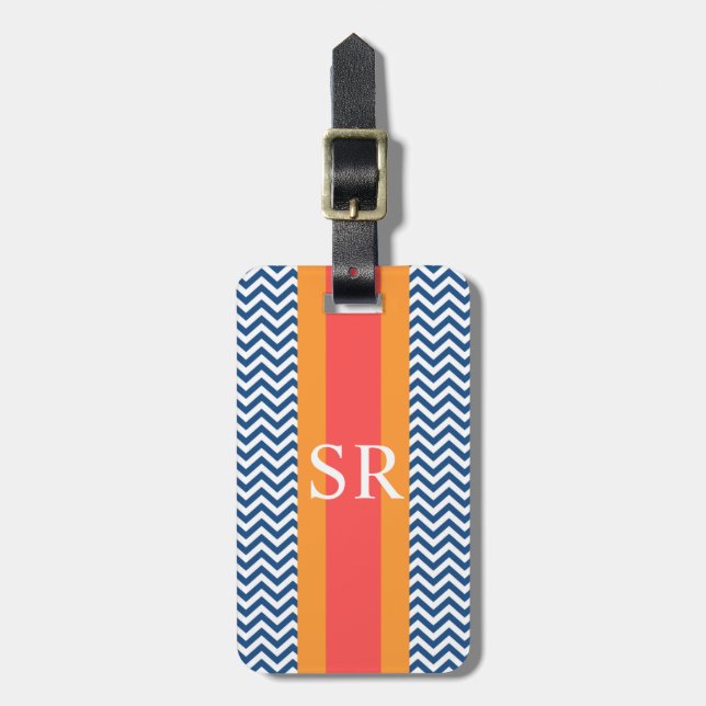 Märkre för bagage för Monogrammarinsparre Bagagebricka (Vertikal Framsida)