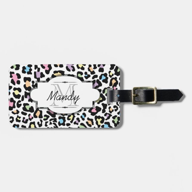 Märkre för bagage för multifärgadLeopardtryck Bagagebricka (Horisontell Framsida)