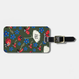 Märkre för bagage för nyckelpigablåa bagagebricka