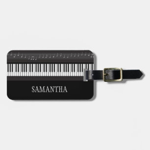 Märkre för bagage för pianotangentbordmusik noter bagagebricka