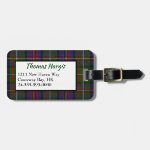 Märkre för bagage för pläd för klanHargis Tartan Bagagebricka