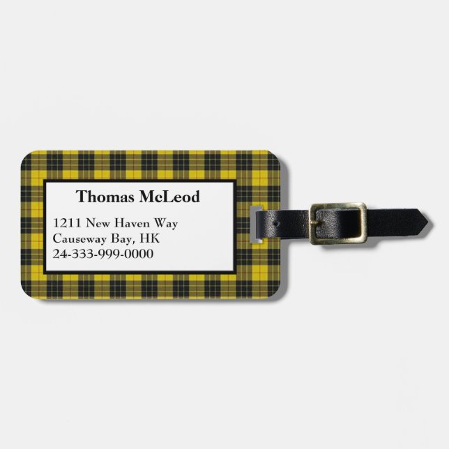 Märkre för bagage för pläd för MacLeod Bagagebricka (Horisontell Framsida)