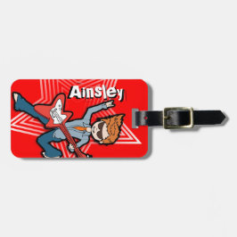 Märkre för bagage för Rockstar röd ungeID Bagagebricka