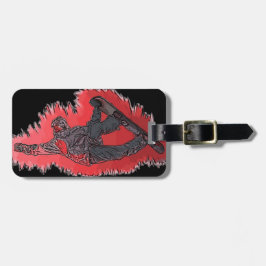 Märkre för bagage för röd explosionsnowboarder bagagebricka