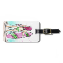 Märkre för bagage för surfareflicka beställnings-