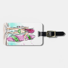 Märkre för bagage för surfareflicka beställnings- bagagebricka