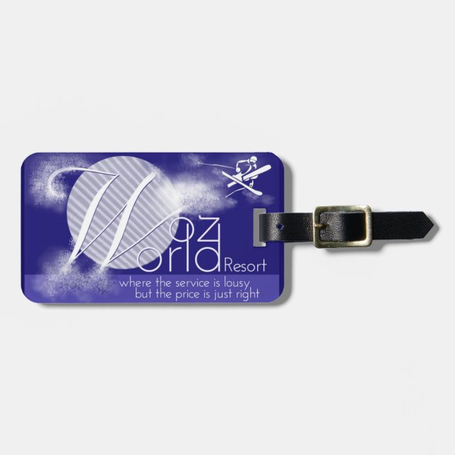 Märkre för bagage för Woz världssemesterort Bagagebricka (Horisontell Framsida)