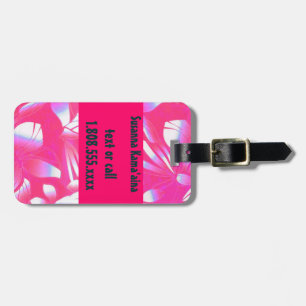 Märkre för bagage Hawaii för Retro tryck rosa Bagagebricka