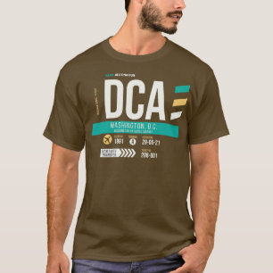 Märkre för bagage i Washington DC DCA-flygplatskod T Shirt