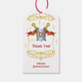 Märkre för barnavård och sword Gift Presentetikett