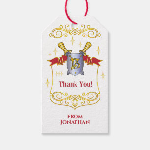 Märkre för barnavård och sword Gift Presentetikett