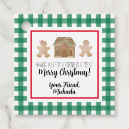 Märkre för barngåva med vattenfärg Gingerbröd Gåvor Etiketter