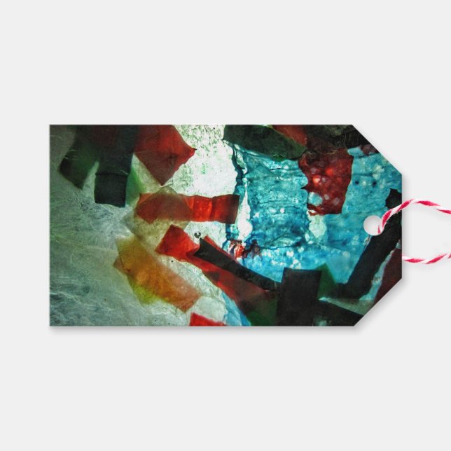 Märkre för blå abstrakt,abstrakt för blått hav presentetikett (Framsidan (Horizontal))