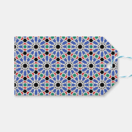 Märkre för blå geometrisk design presentetikett