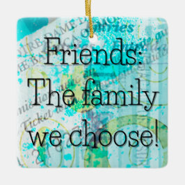 Märkre för blandad mediefack för familjen/ julgransprydnad keramik