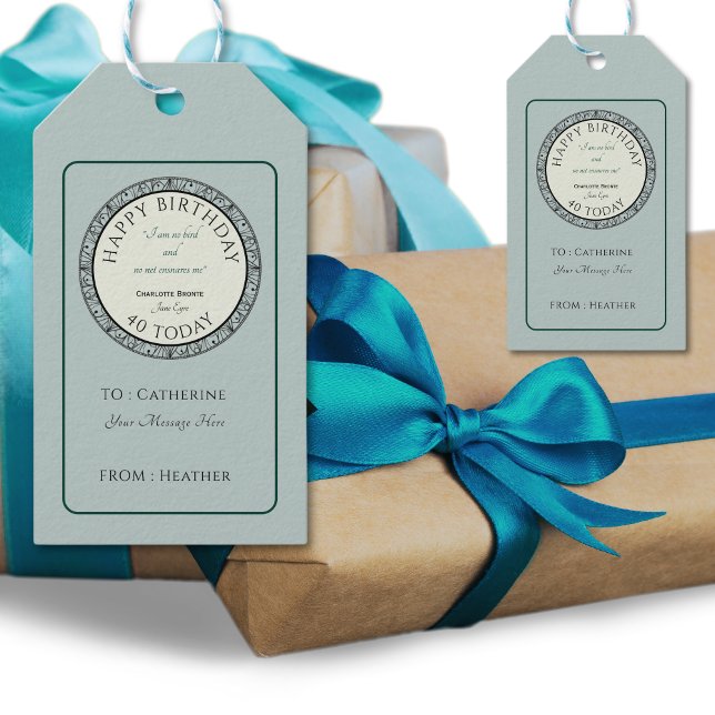 Märkre för blått Personlig i Bok Älskare Presentetikett (Personalise your gifts with these beautiful gift tags in a traditional blue hue and a personal touch)