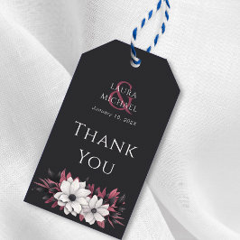 Märkre för Blommigt av svart Magenta, Tack Presentetikett