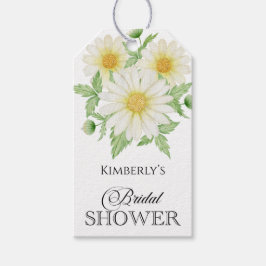 Märkre för Blommigt av vattenfärg, Möhippa, daisy Presentetikett