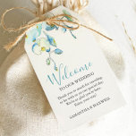 Märkre för Blommigt-bröllop för turkos Presentetikett<br><div class="desc">Lägg till lite elegans i bröllop med de här personligt bröllp-favärdesmärkena, med en modern blommigt av tropiska vattenfärgerchider i blått, turkos och grönt. Det här lilla bröllopet är en perfekt blandning av vattenfärg och bläck inslag, som gynnar märkre personlig för din händelse erbjuder ett sofistikerat sätt att säga "tack". Baksidan...</div>
